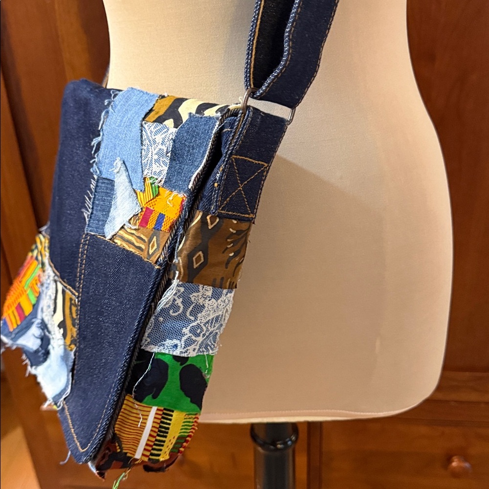Upcycled Denim Patchwork Crossbody - image 3